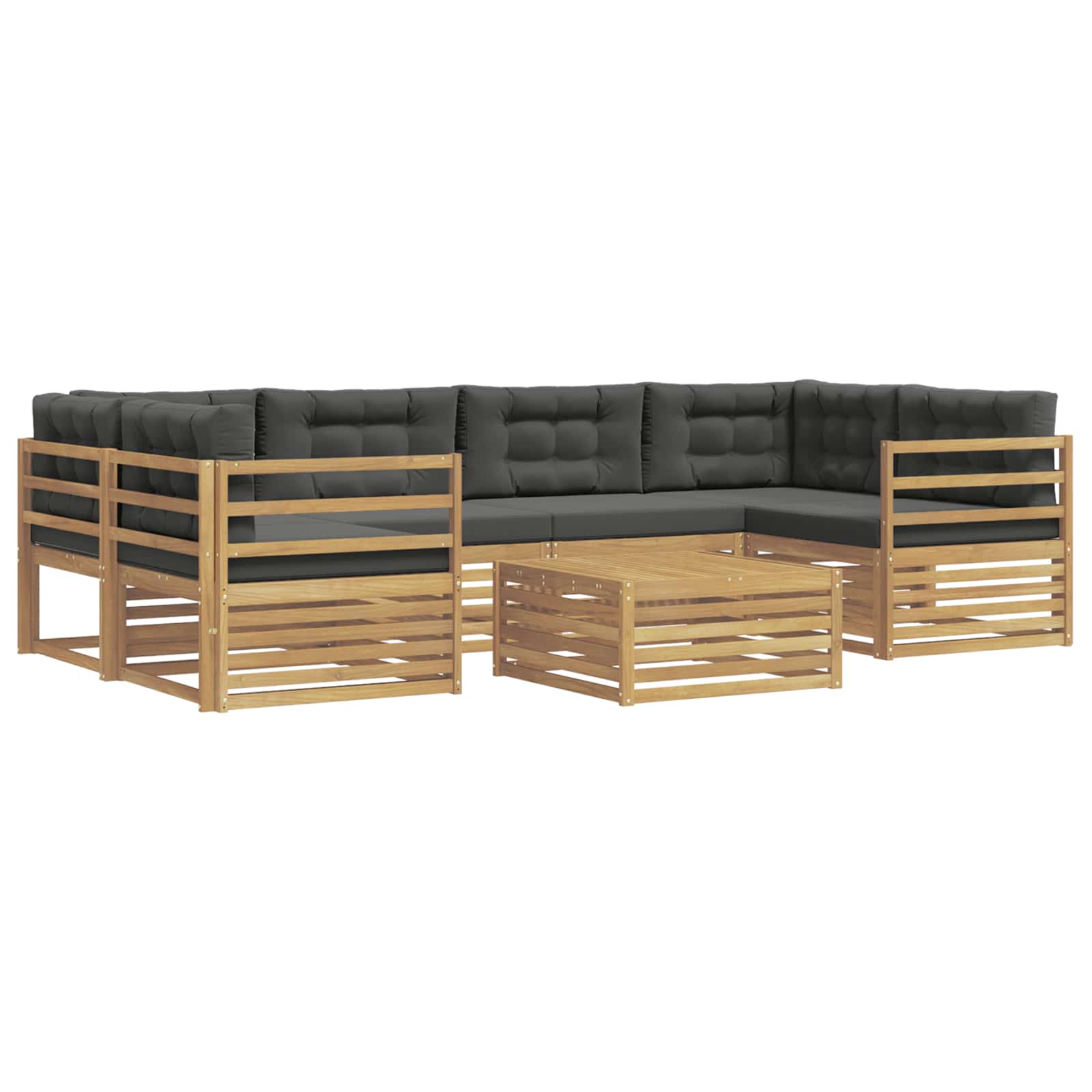 Conjunto de sofás de exterior 7 pcs Blanco y Antracita