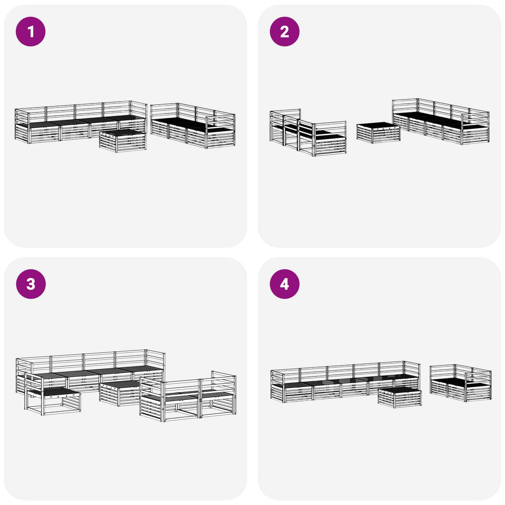 Conjunto de sofás de exterior 8 pcs Blanco 79 x 79 x 37 cm
