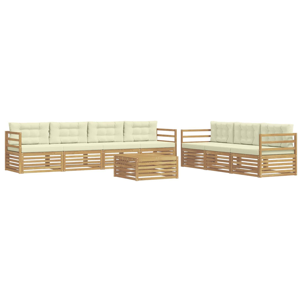 Conjunto de sofás de exterior 8 pcs Blanco y Crema