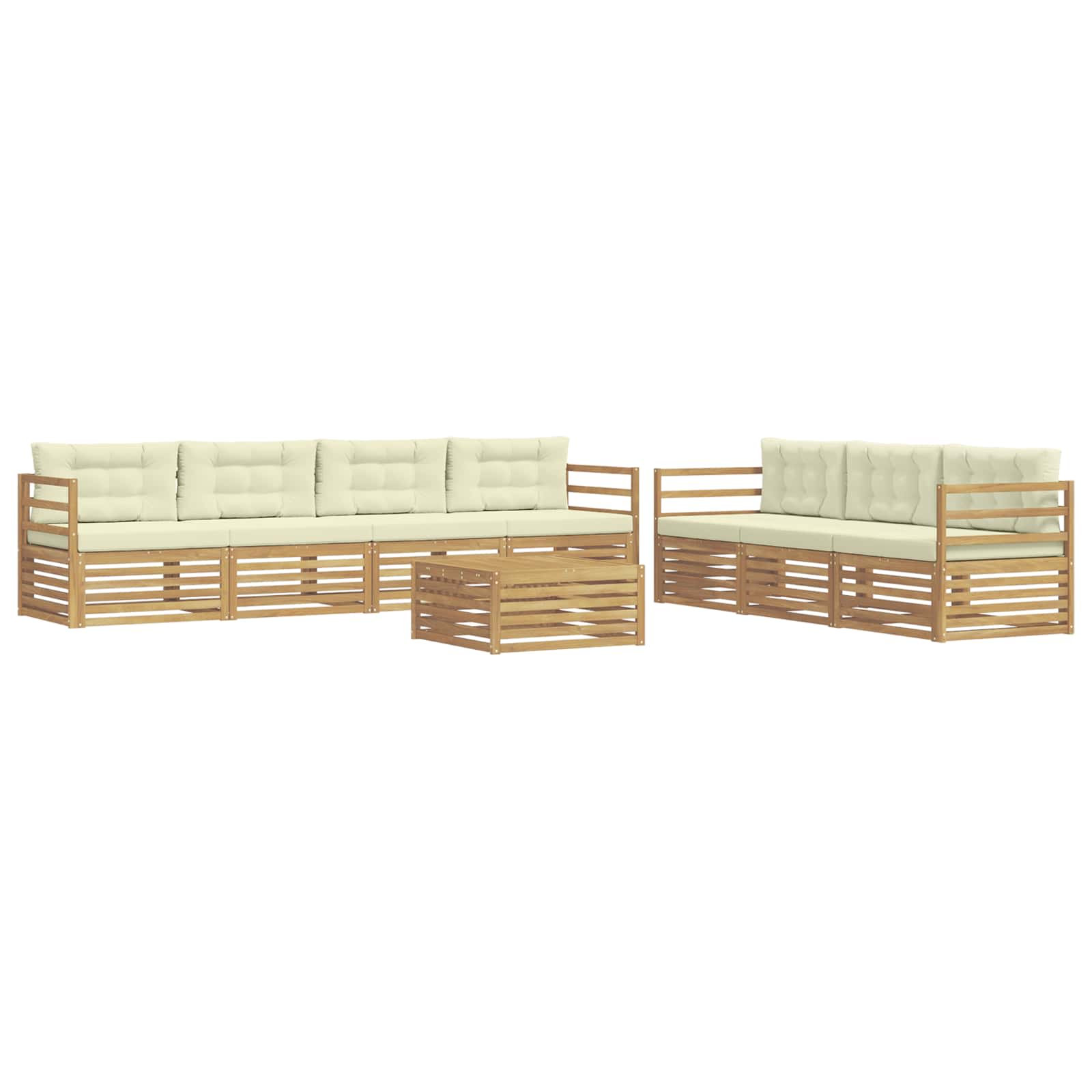 Conjunto de sofás de exterior 8 pcs Blanco y Crema