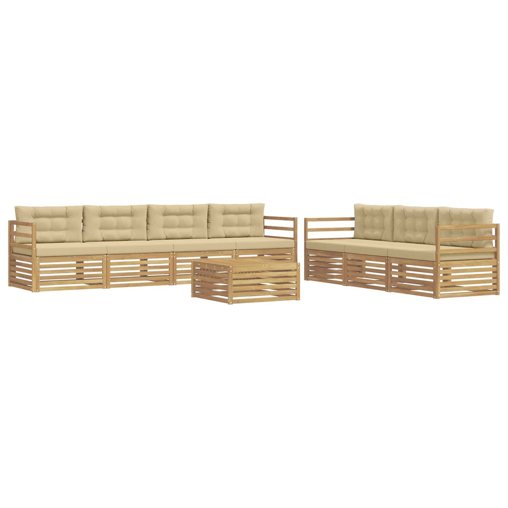 Conjunto de sofás de exterior 8 pcs y Beige 79 x 79 x 37 cm