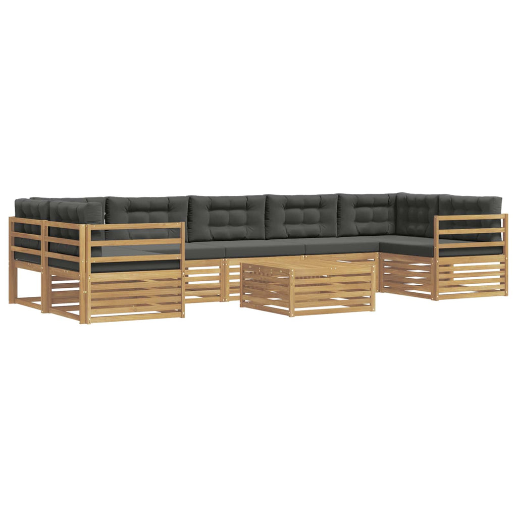 Conjunto de sofás de exterior 8 pcs Blanco y Antracita