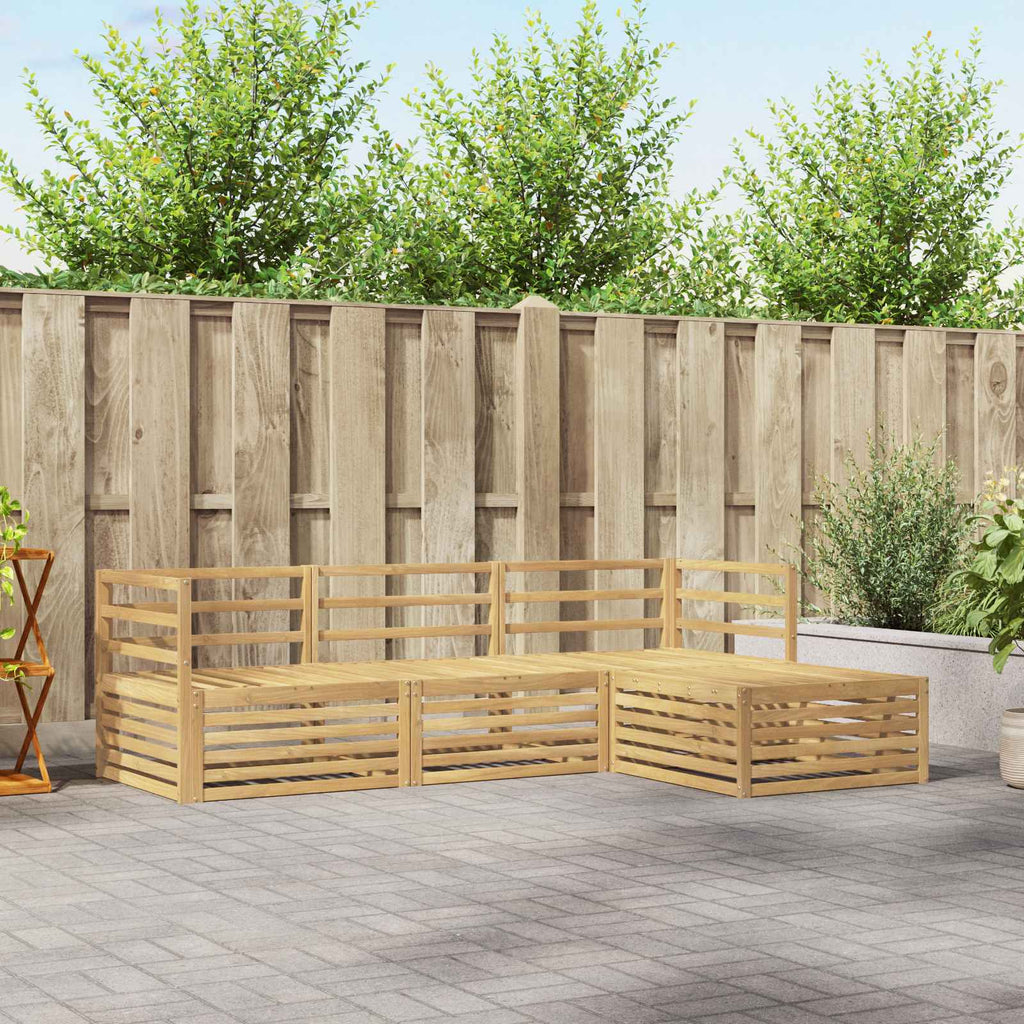 Conjunto de sofás de exterior 4 pcs Blanco