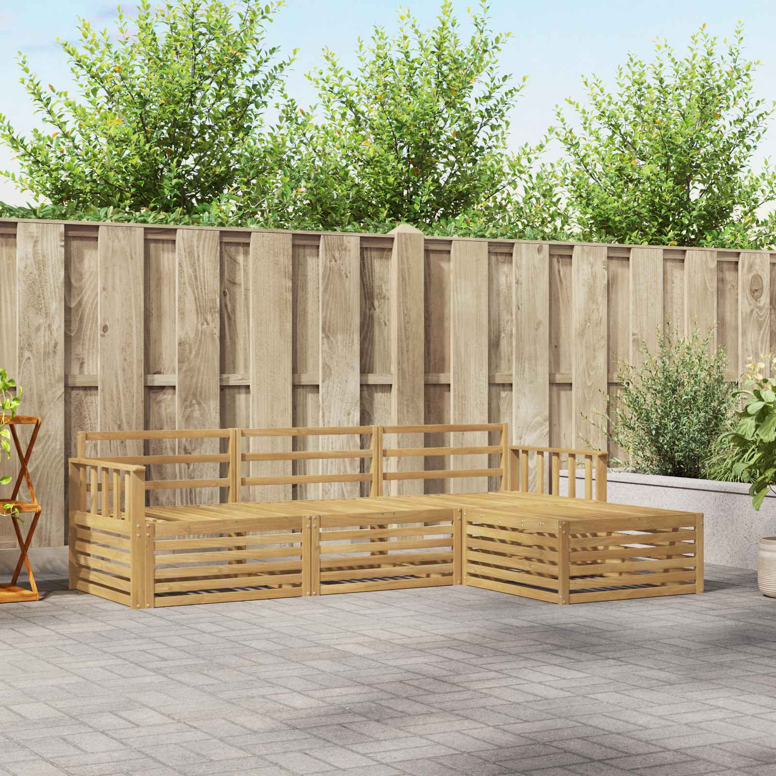 Conjunto de sofás de exterior 4 pcs Blanco