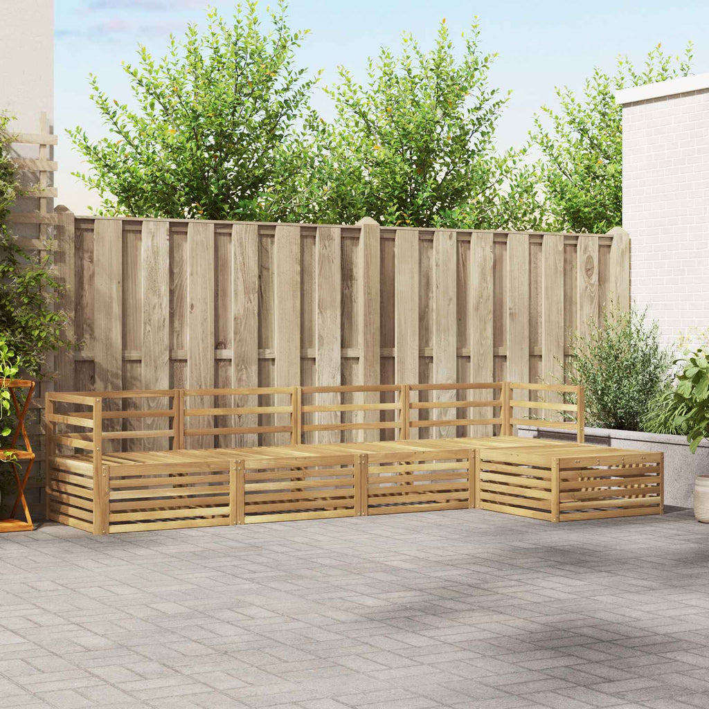 Conjunto de sofás de exterior 5 pcs Blanco