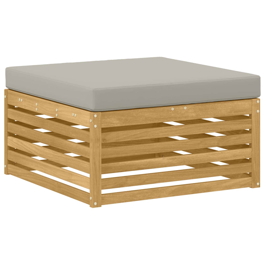 Conjunto de sofás de exterior 5 pcs Blanco y Gris Claro