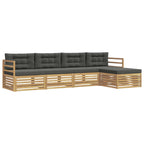 Conjunto de sofás de exterior 5 pcs Blanco y Antracita