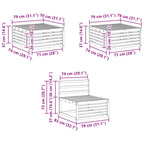 Conjunto de sofás de exterior 6 pcs Blanco 79 x 79 x 37 cm