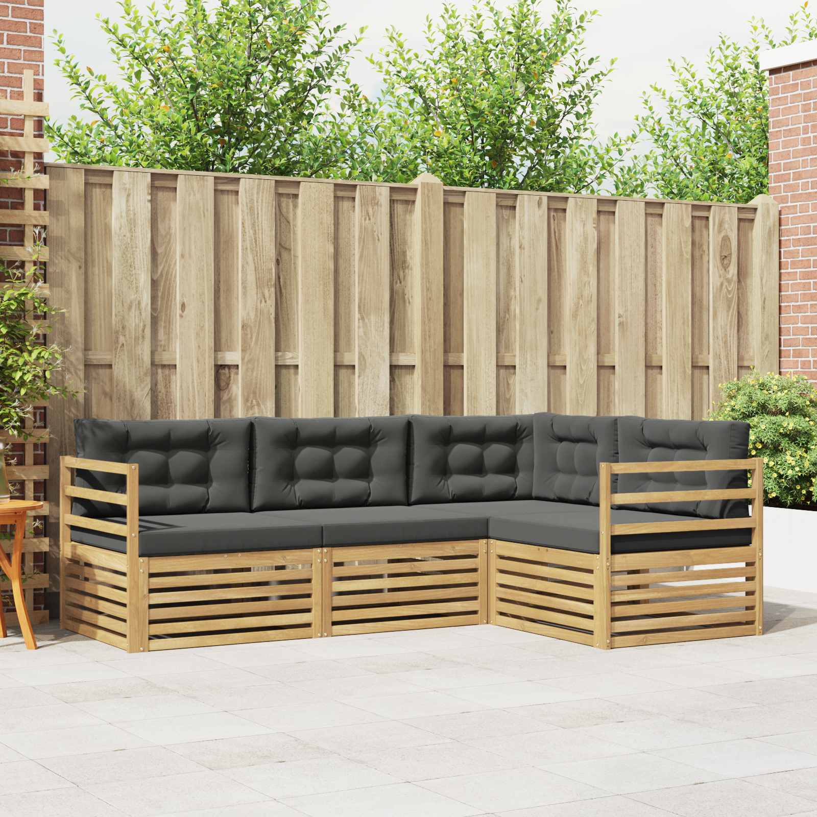 Conjunto de sofás de exterior 4 pcs