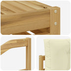 Conjunto de sofás de exterior 5 pcs Blanco y Crema Poliéster