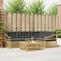 Conjunto de sofás de exterior 5 pcs Blanco y Antracita
