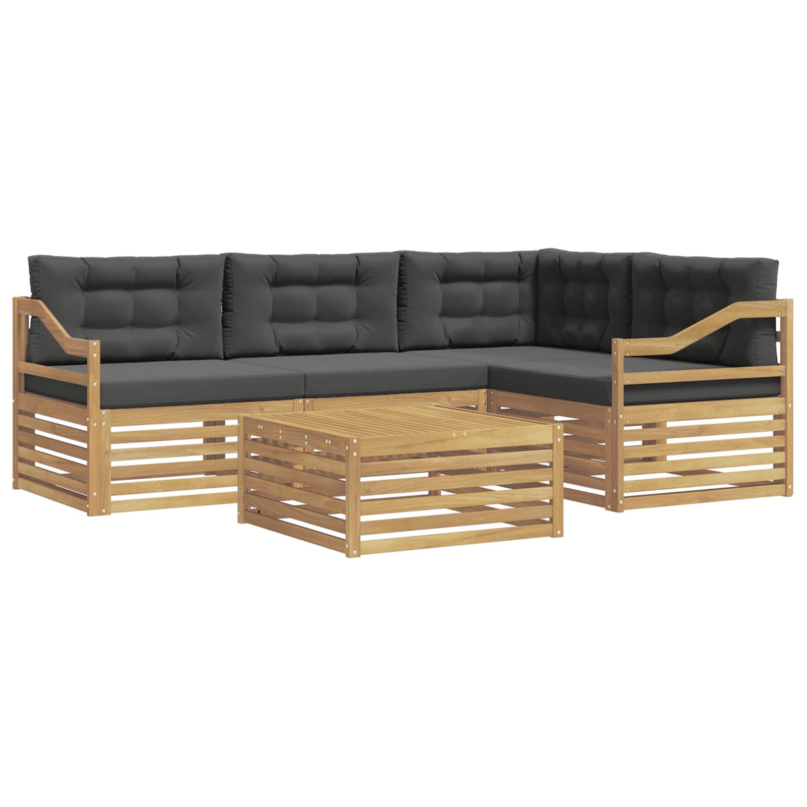Conjunto de sofás de exterior 5 pcs Blanco y Antracita