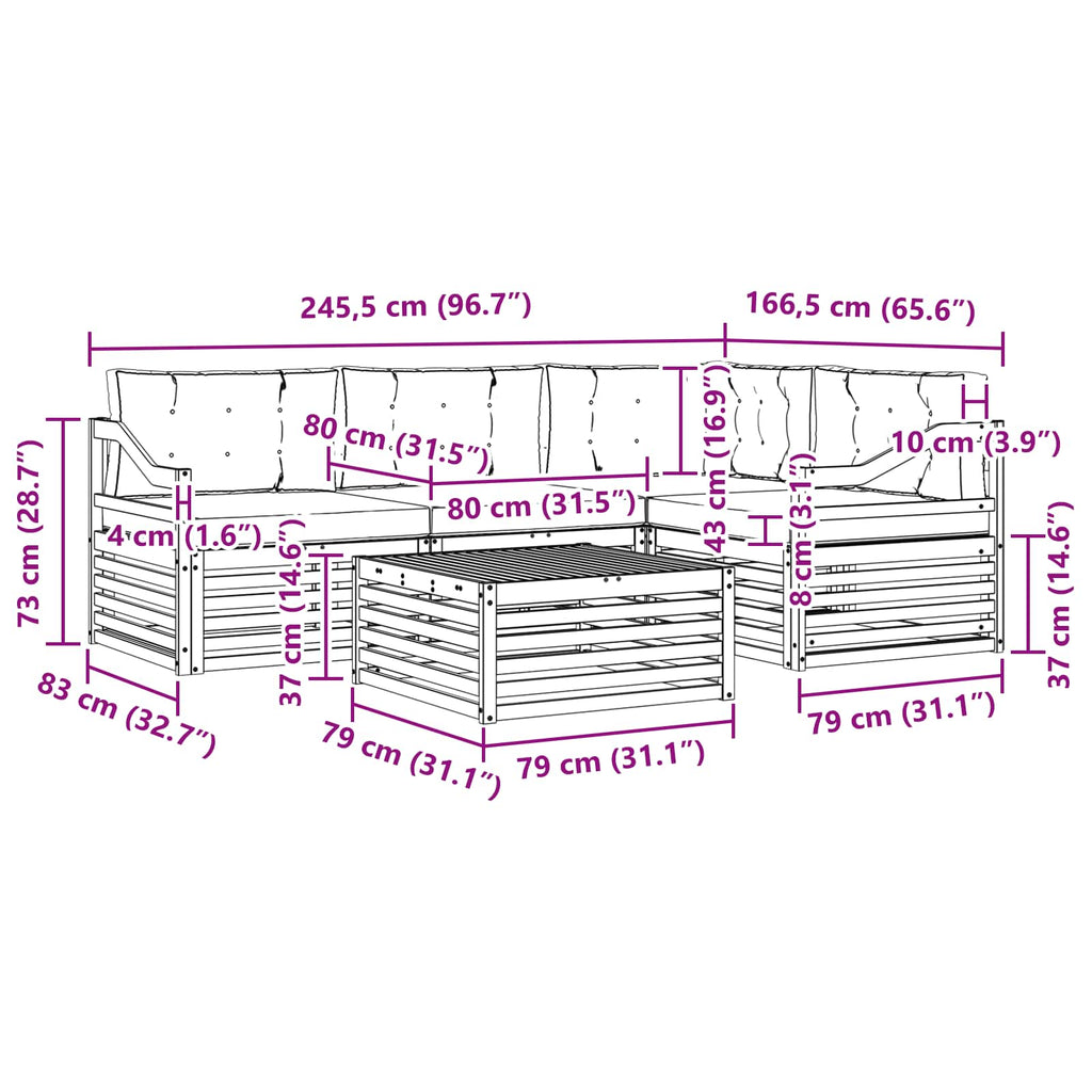 Conjunto de sofás de exterior 5 pcs Blanco y Antracita