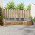 Conjunto de sofás de exterior 5 pcs Blanco y Gris Claro