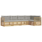 Conjunto de sofás de exterior 5 pcs Blanco y Gris Claro