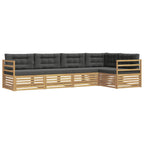 Conjunto de sofás de exterior 5 pcs Blanco y Antracita