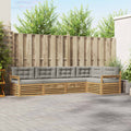 Conjunto de sofás de exterior 6 pcs Blanco y Gris Claro