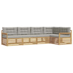 Conjunto de sofás de exterior 6 pcs Blanco y Gris Claro