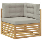 Conjunto de sofás de exterior 6 pcs Blanco y Gris Claro