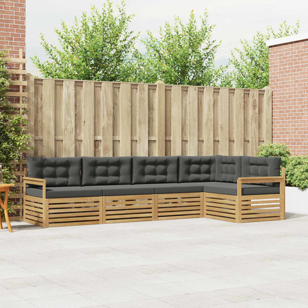 Conjunto de sofás de exterior 6 pcs Blanco y Antracita