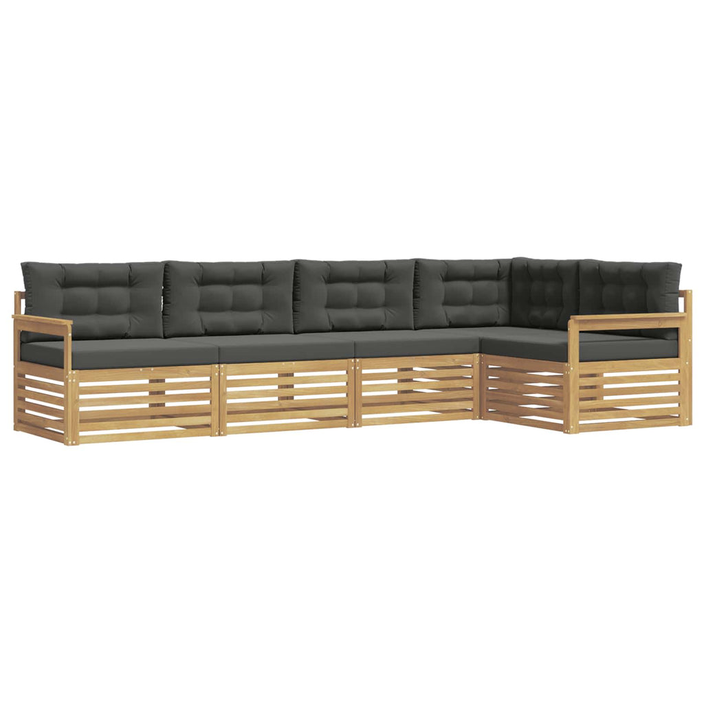 Conjunto de sofás de exterior 6 pcs Blanco y Antracita
