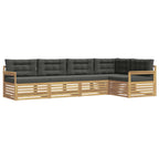 Conjunto de sofás de exterior 6 pcs Blanco y Antracita
