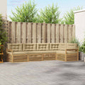 Conjunto de sofás de exterior con cojín 6 pcs y Beige Poliéster