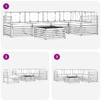 Conjunto de sofás de exterior 6 pcs Blanco y Crema Poliéster