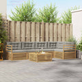 Conjunto de sofás de exterior 6 pcs Blanco y Gris Claro