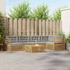 Conjunto de sofás de exterior 6 pcs Blanco y Gris Claro
