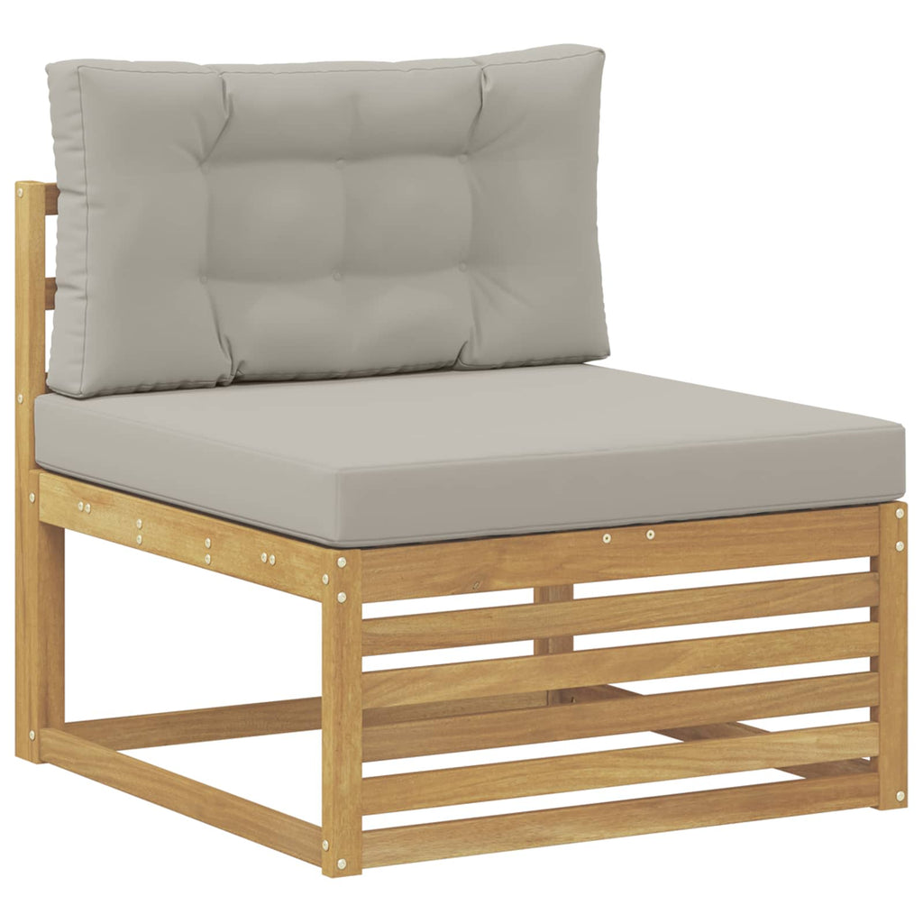 Conjunto de sofás de exterior 6 pcs Blanco y Gris Claro
