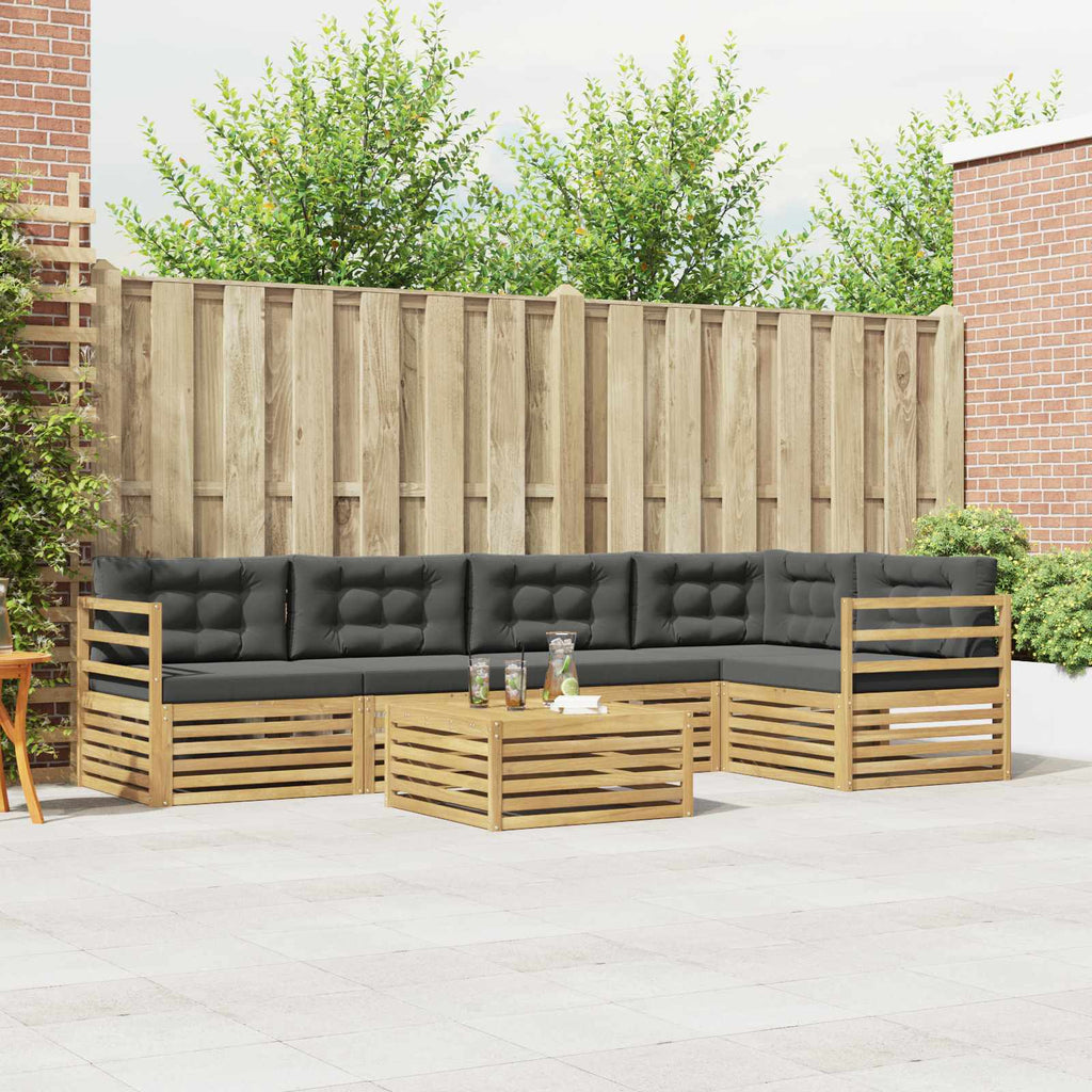 Conjunto de sofás de exterior 6 pcs Blanco y Antracita