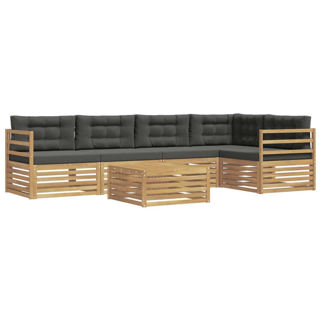 Conjunto de sofás de exterior 6 pcs Blanco y Antracita