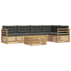 Conjunto de sofás de exterior 6 pcs Blanco y Antracita