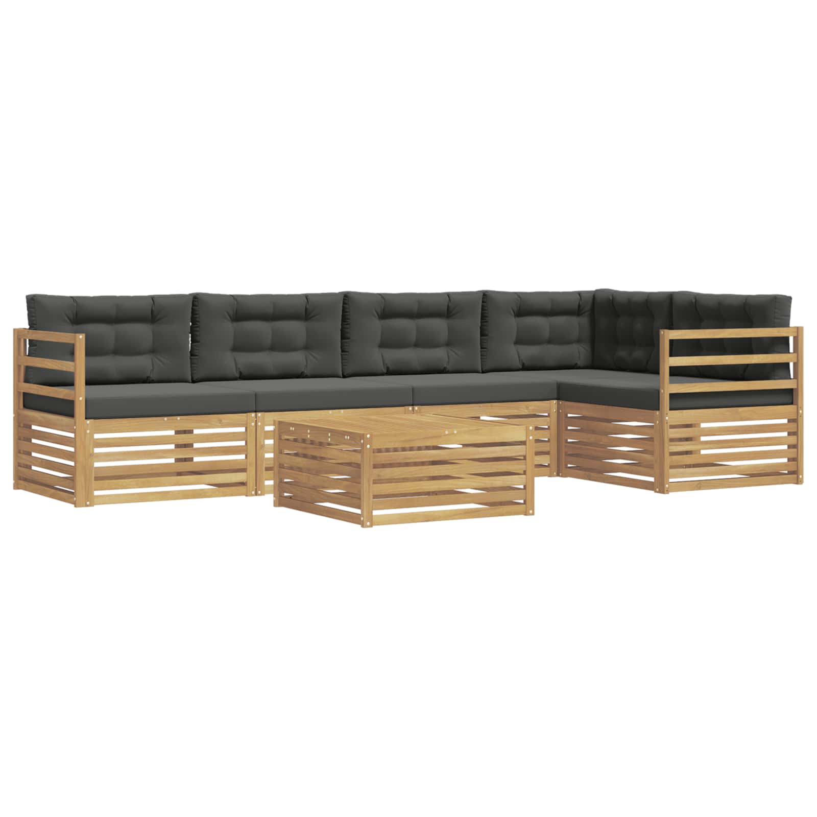 Conjunto de sofás de exterior 6 pcs Blanco y Antracita