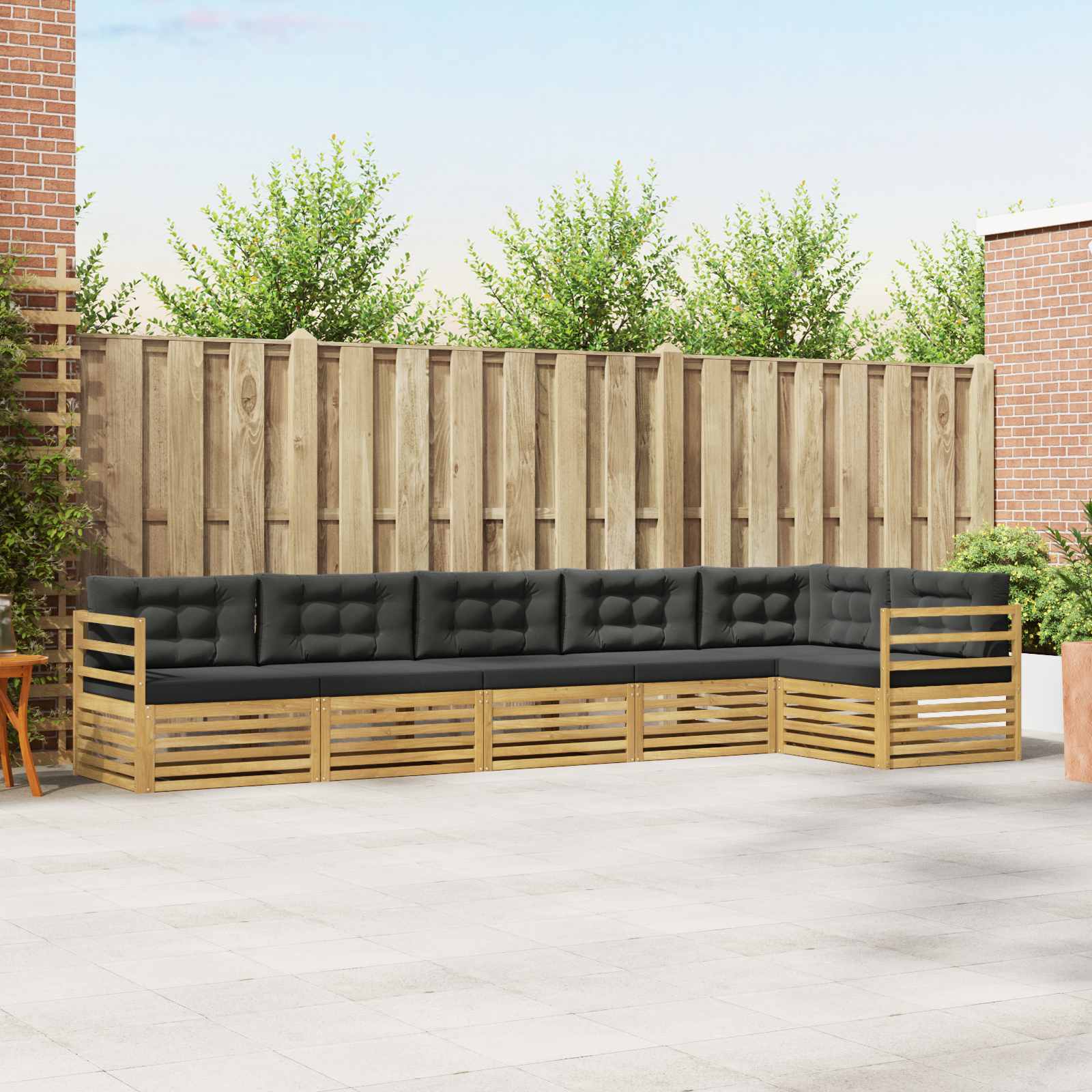 Conjunto de sofás de exterior 6 pcs Blanco y Antracita