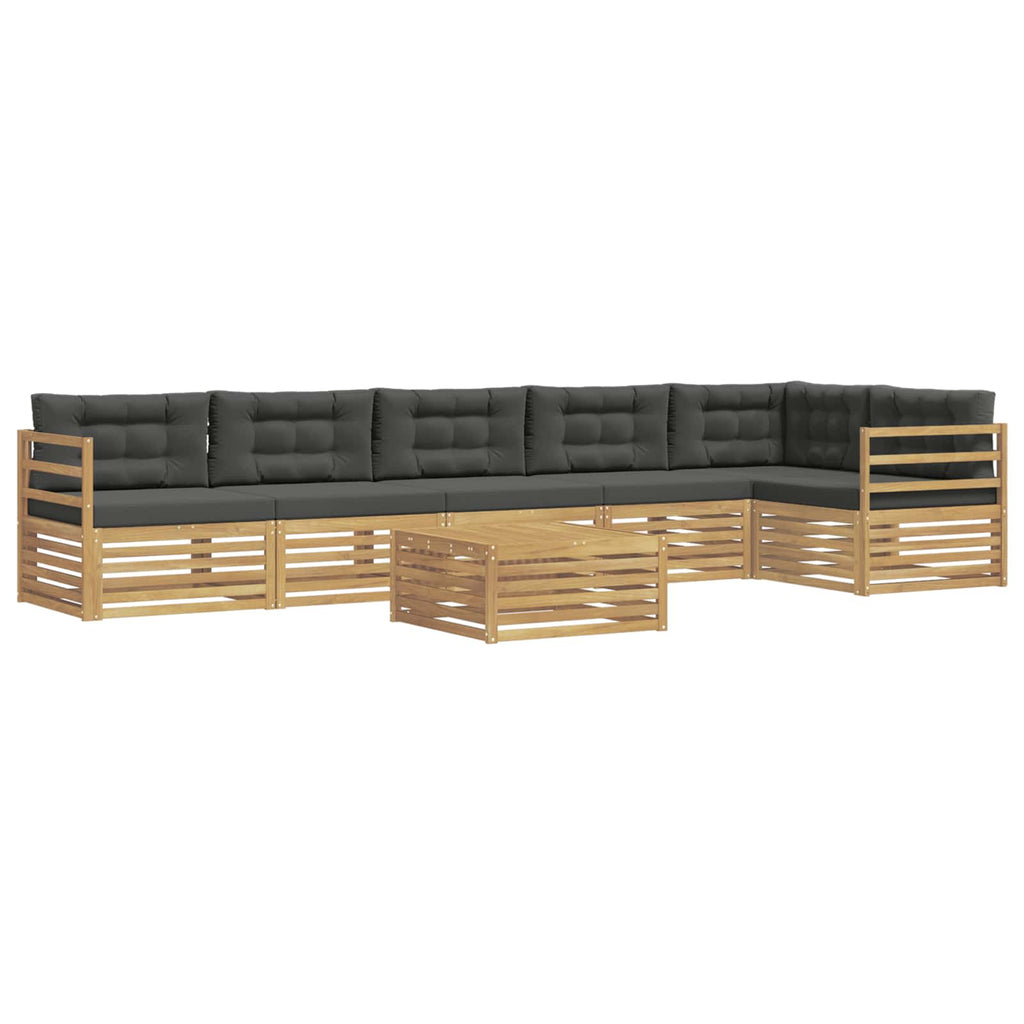 Conjunto de sofás de exterior 7 pcs Blanco y Antracita