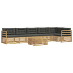 Conjunto de sofás de exterior 7 pcs Blanco y Antracita