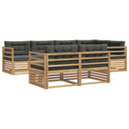Conjunto de sofás de exterior 7 pcs Blanco y Antracita