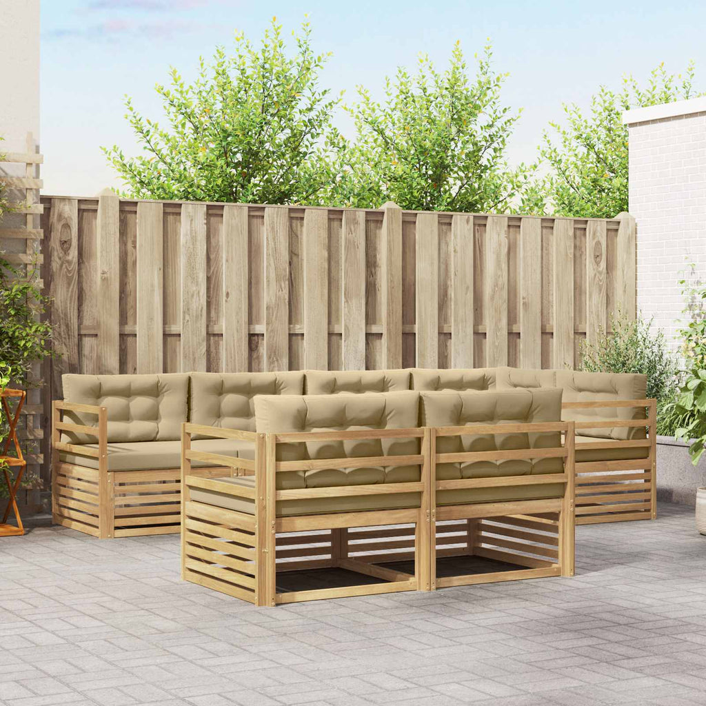 Conjunto de sofás de exterior con cojín 7 pcs