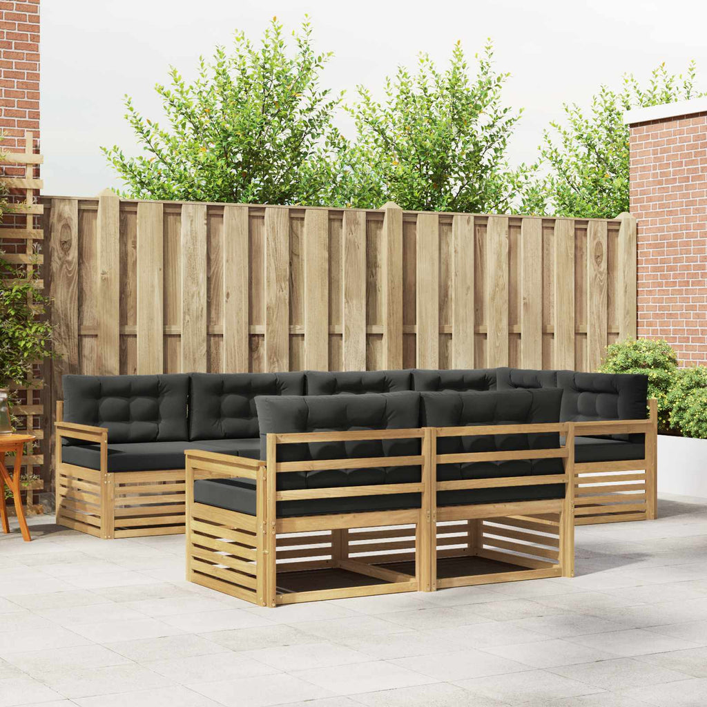 Conjunto de sofás de exterior 7 pcs Blanco y Antracita