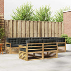 Conjunto de sofás de exterior 7 pcs Blanco y Antracita