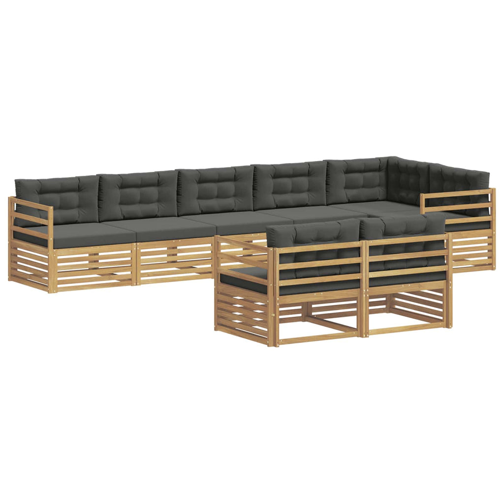 Conjunto de sofás de exterior 8 pcs Blanco y Antracita