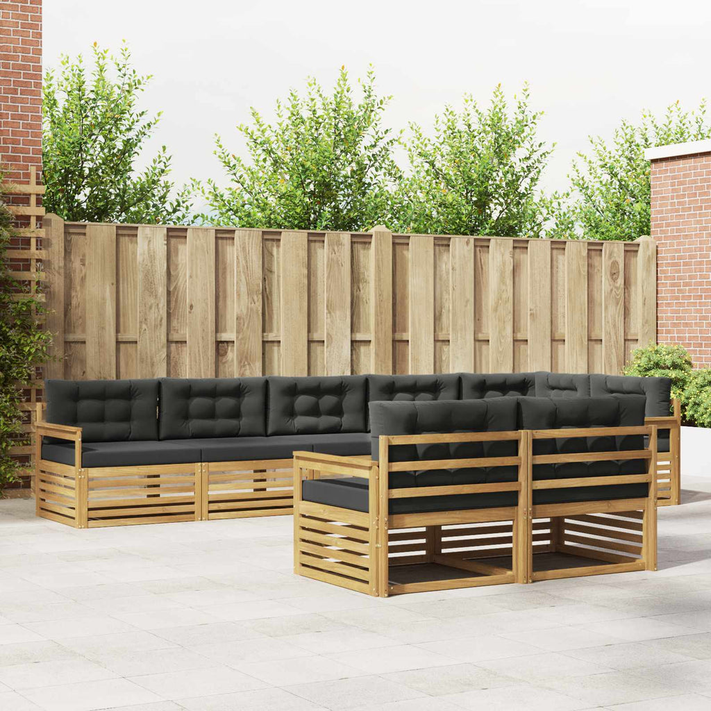 Conjunto de sofás de exterior 8 pcs Blanco y Antracita