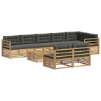 Conjunto de sofás de exterior 9 pcs Blanco y Antracita