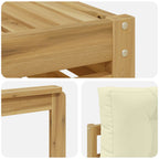 Conjunto de sofás de exterior 9 pcs Blanco y Crema Poliéster