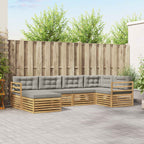 Conjunto de sofás de exterior 6 pcs Blanco y Gris Claro