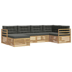 Conjunto de sofás de exterior 6 pcs Blanco y Antracita