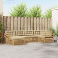 Conjunto de sofás de exterior con cojín 6 pcs y Beige Poliéster