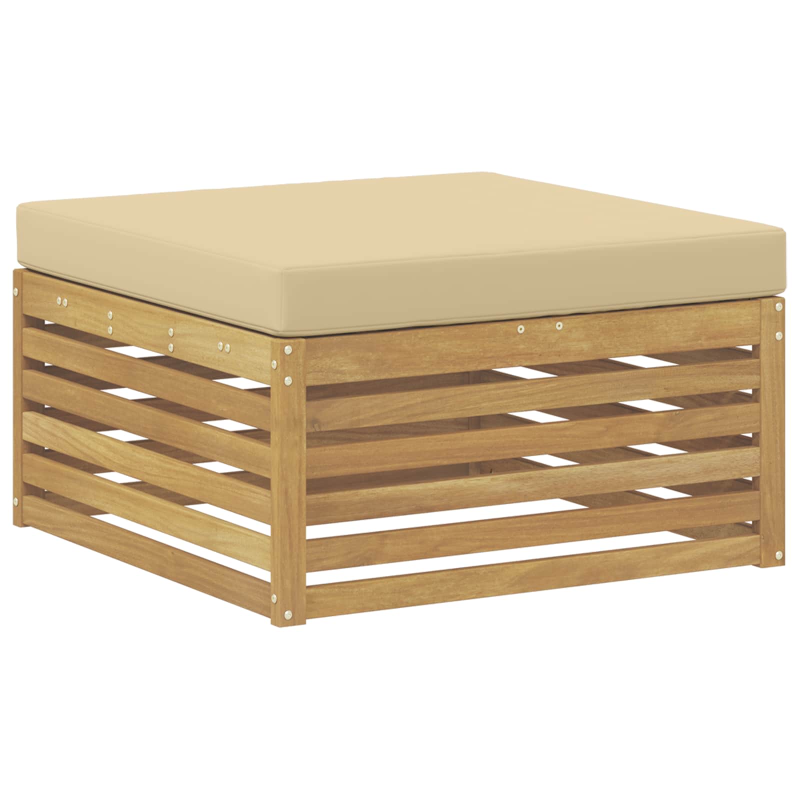 Conjunto de sofás de exterior con cojín 6 pcs y Beige Poliéster